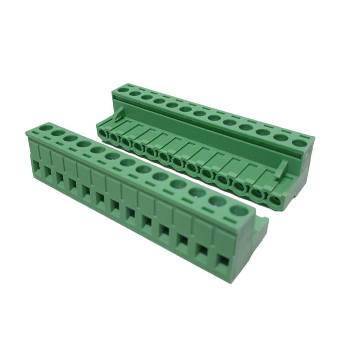 Kit com 192x Conector Borne 13 Vias Femea 90G 2EGTK-5.08-13-14-00 Verde