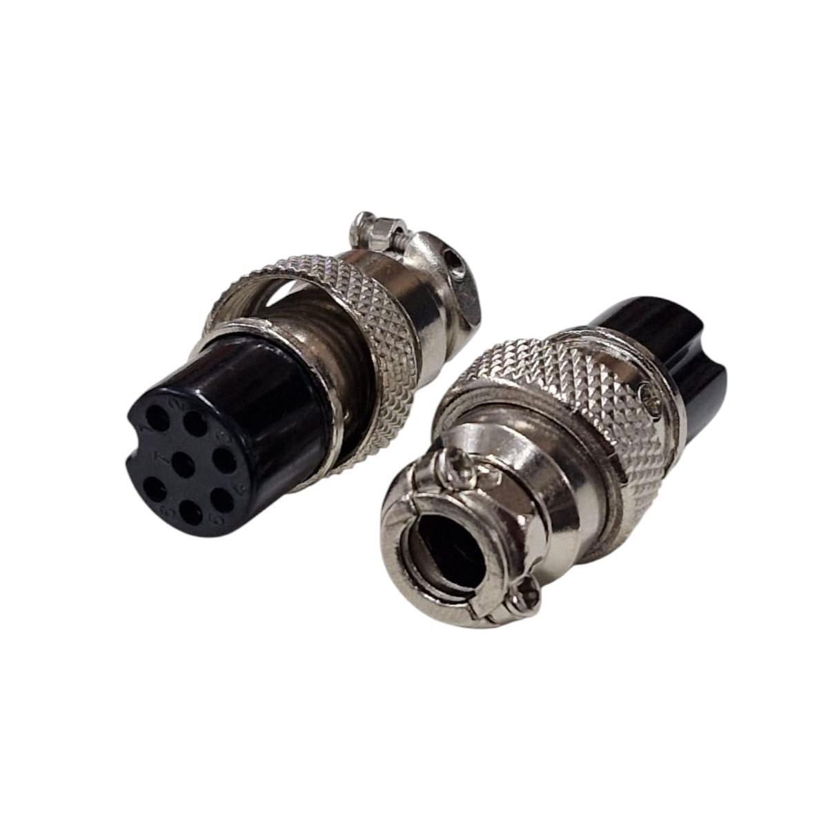 Kit com 50x Conector Mike Fêmea 7 Vias GX16-7 LS3006-3013
