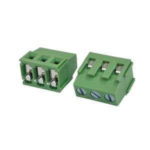 Kit com 300x Conector Borne 3 Vias Macho 180G GS010S-5.08-03P 14mm Verde