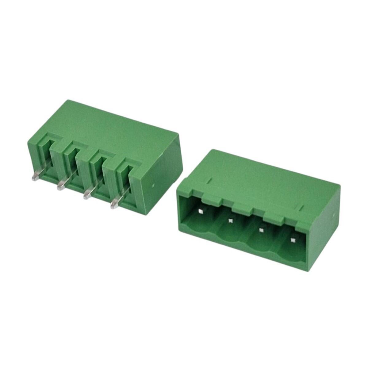 Kit com 200x Conector Borne 4 Vias Macho GSP001SC-5.08-04P Verde