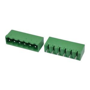 Kit com 100x Conector Borne 6 Vias Macho 180G GSP001SC-5.08-06P Verde