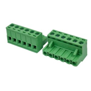Kit com 100x Conector Borne 6 vias Femea 90G GSP001-5.08-06P Verde