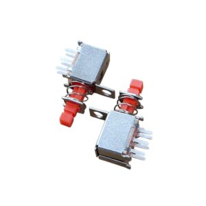 Kit com 10x Chave Push Button Ps-22f04 C/ Trava Interruptor Botão Vermelho