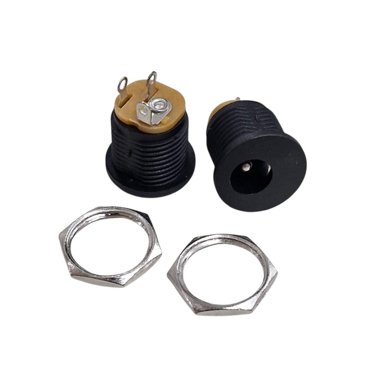 Kit com 100x Conector Jack DC 2,1m4 Fêmea para m DC-022 JPainel com Porca