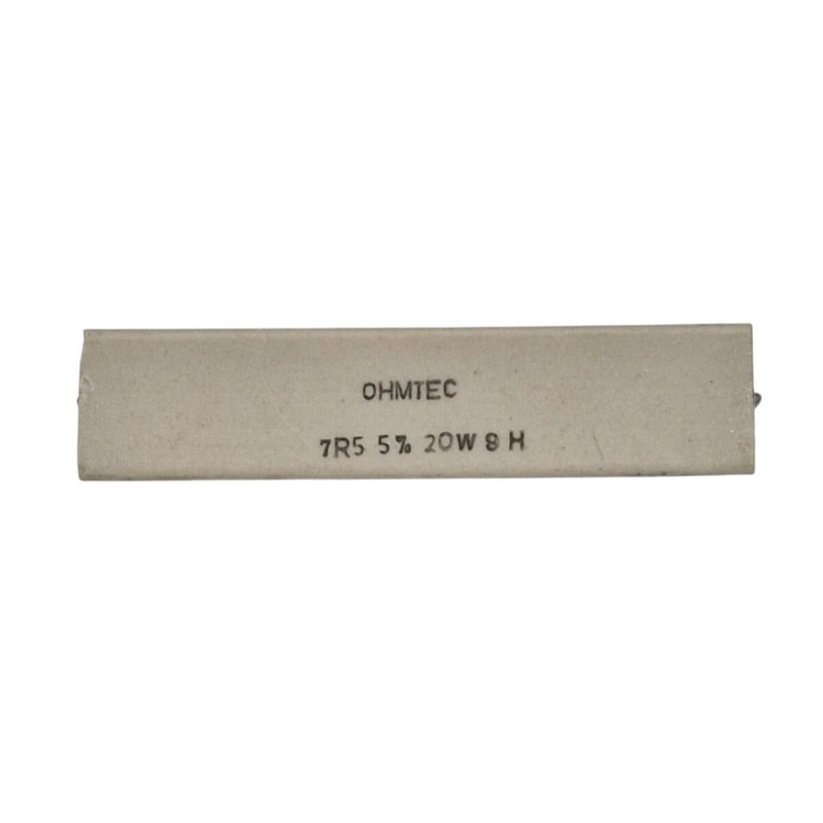 Kit com 10x Resistor de Porcelana 7R5 20W 5% 9 H