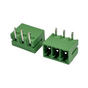 Kit com 500x Conector Borne 3 Vias Macho 90G GSP002RC-3.81-03P-4A Verde