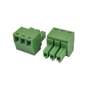 Kit com 300x Conector Borne 3 Vias Femea 180G GSP002-3.81-03P-4A Verde