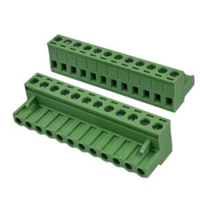 Kit com 255x Conector Borne 12 Vias Femea 90G GSP001-5.08-12P-4A Verde