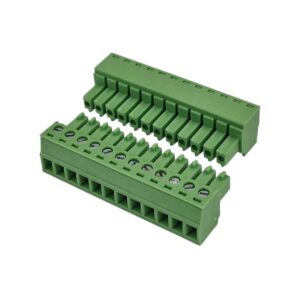 Kit com 50x Conector Borne 12 Vias Femea 180G GSP002-3.81-12P-4A Verde