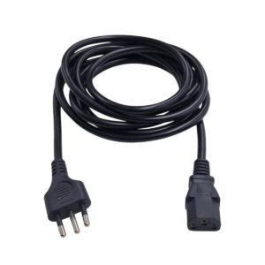 Cabo de Força 3X0,75 Plug Macho 180G 10A C/ Conector 180 IEC 3 metros