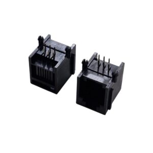 Kit com 10x Conector Jack Femea RJ12 6P6C para PCI 90 Graus Preto