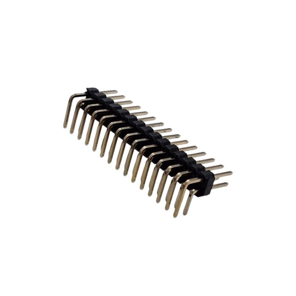 Kit com 50x Barra de Pinos 2x15 90 Graus Passo 2,54mm