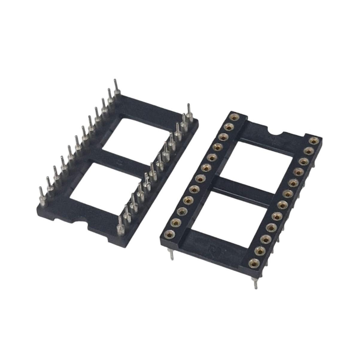 Kit com 12x Soquete Torneado 24 Pinos