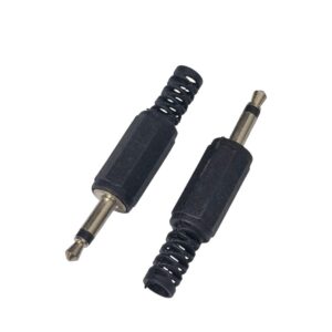 Kit com 50x Plug P2 Mono Macho de Solda com Mola para Cabo de Áudio