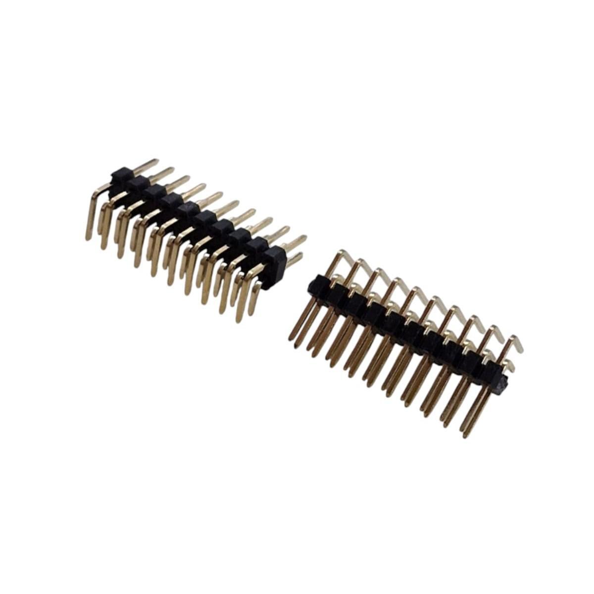 Kit com 50x Barra de Pinos 2x10 90 Graus 2,54mm