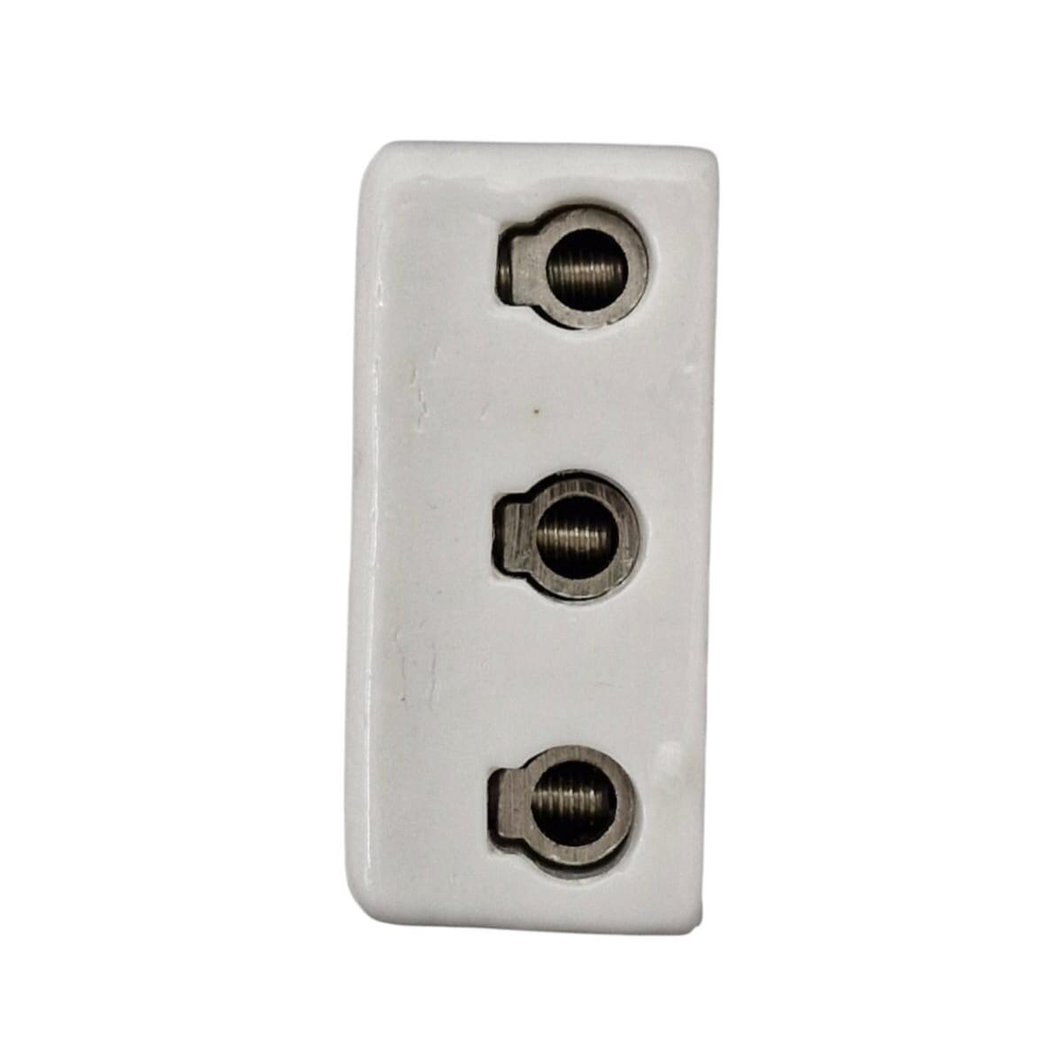 Kit com 5x Conector Porcelana P/ Fios 6mm2 600v 50a Branco - Imagem 4