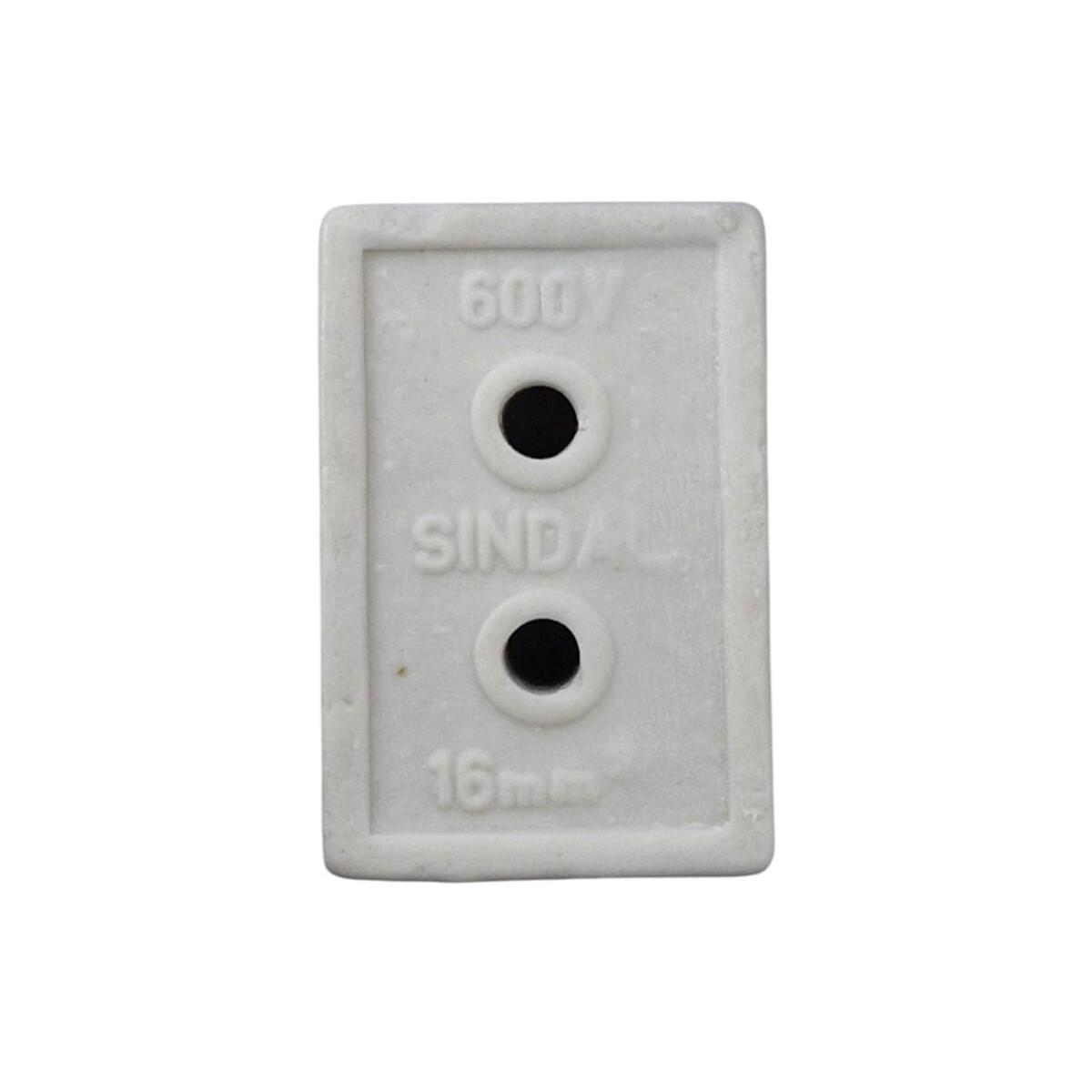 Kit com 5x Conector Porcelana P/ Fios 6mm2 600v 50a Branco - Imagem 5