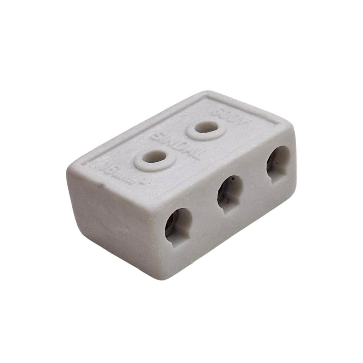 Kit com 5x Conector Porcelana P/ Fios 6mm2 600v 50a Branco - Imagem 6