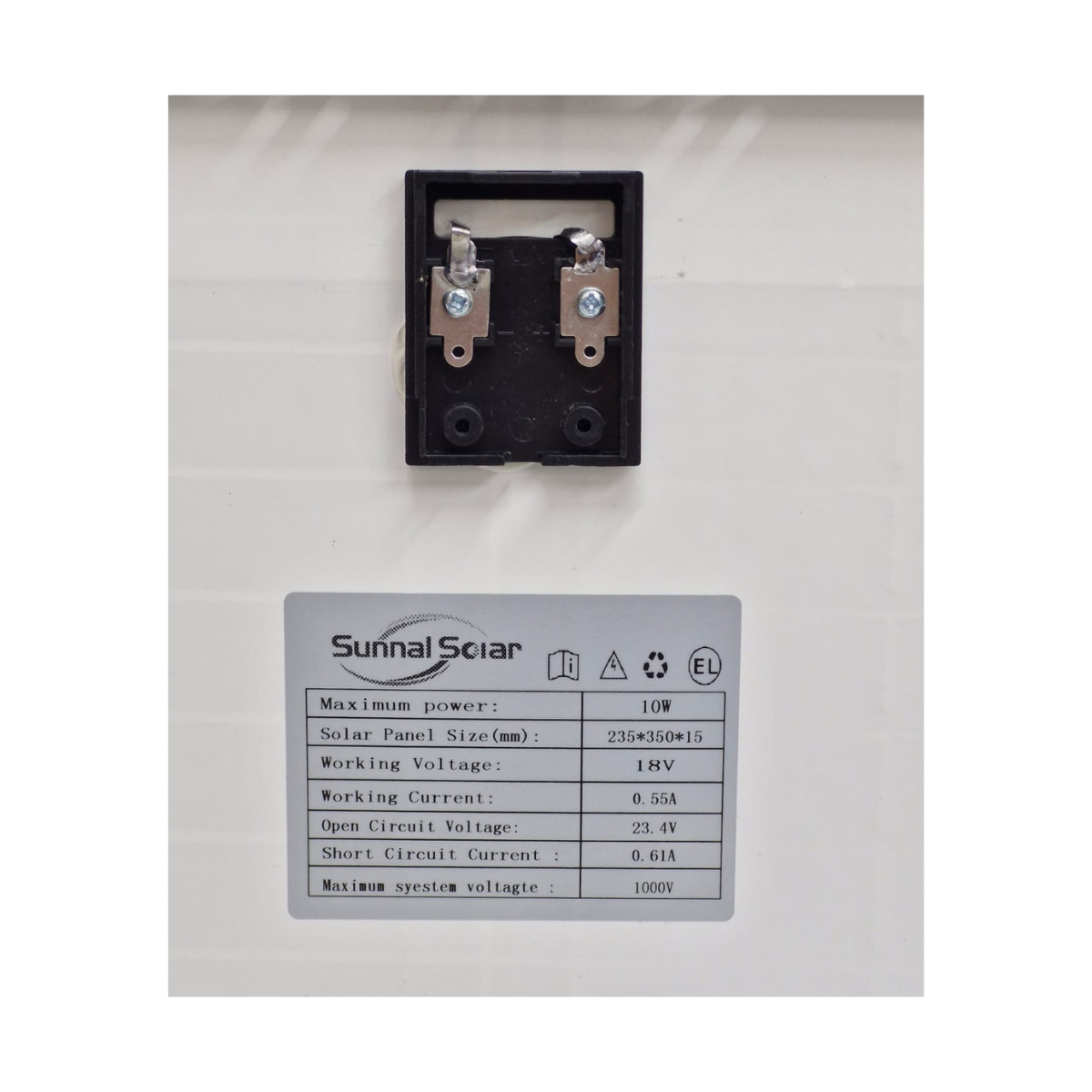 Painel Placa Energia Solar 10w 18v Fotovoltaico 1000v Preto 1000v 23.4v - Imagem 2