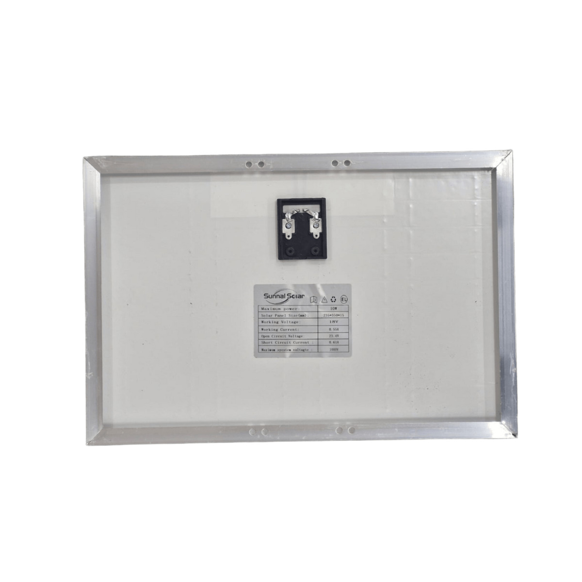 Painel Placa Energia Solar 10w 18v Fotovoltaico 1000v Preto 1000v 23.4v - Imagem 4