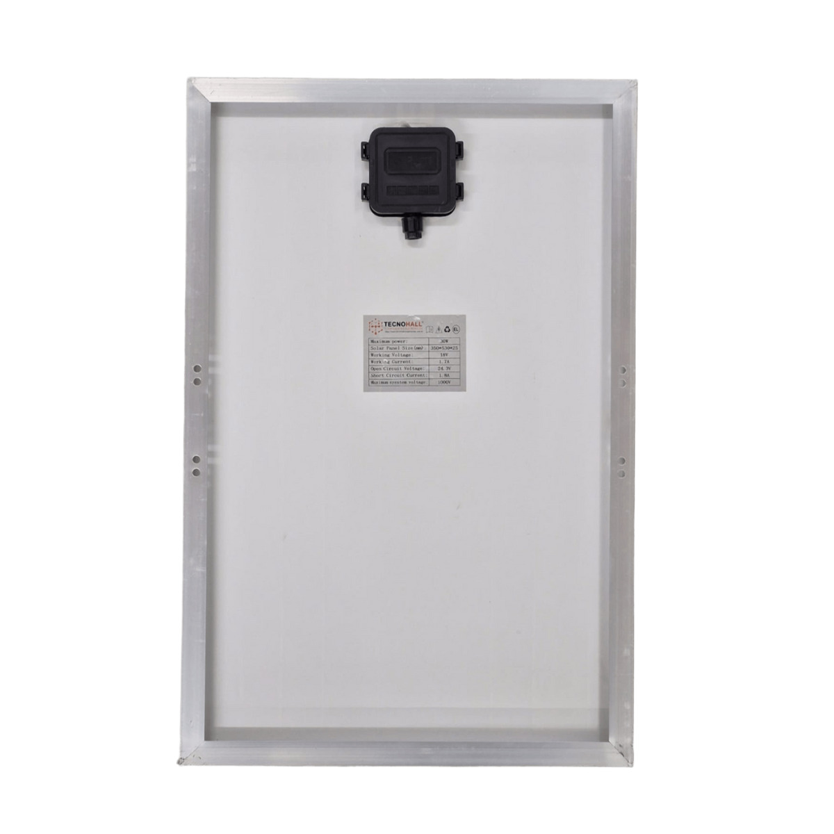 Painel Placa Energia Solar 30w 18v Fotovoltaico 1000v Preto 1000v 24.3v - Imagem 3