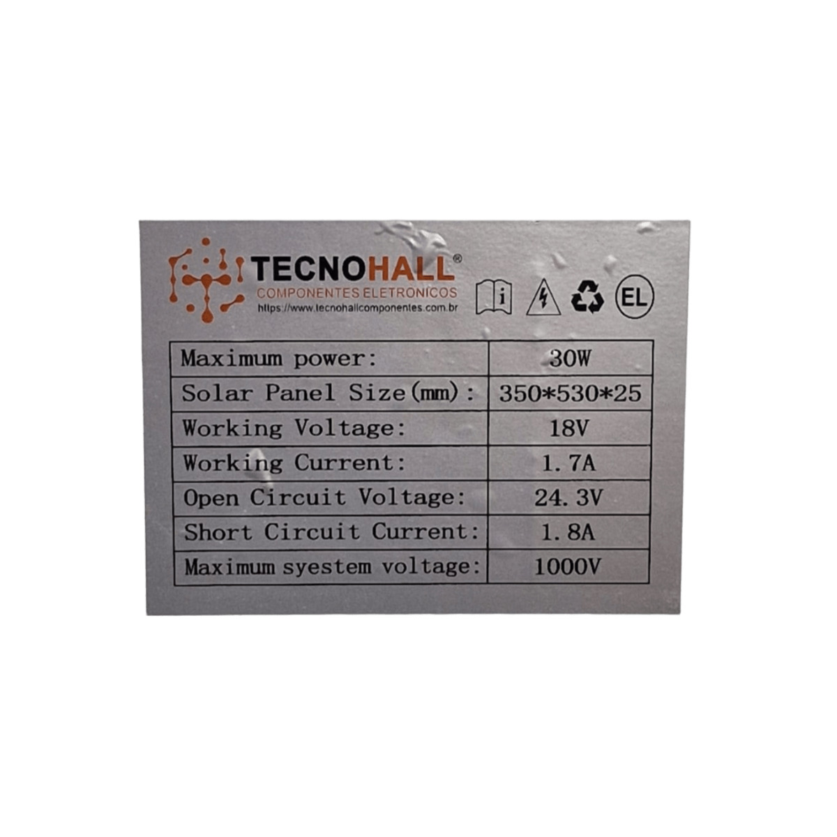 Painel Placa Energia Solar 30w 18v Fotovoltaico 1000v Preto 1000v 24.3v - Imagem 5