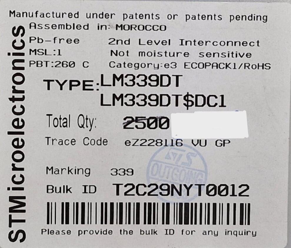Kit com 100x Ci Smd LM339DT Soic-14 - Imagem 3
