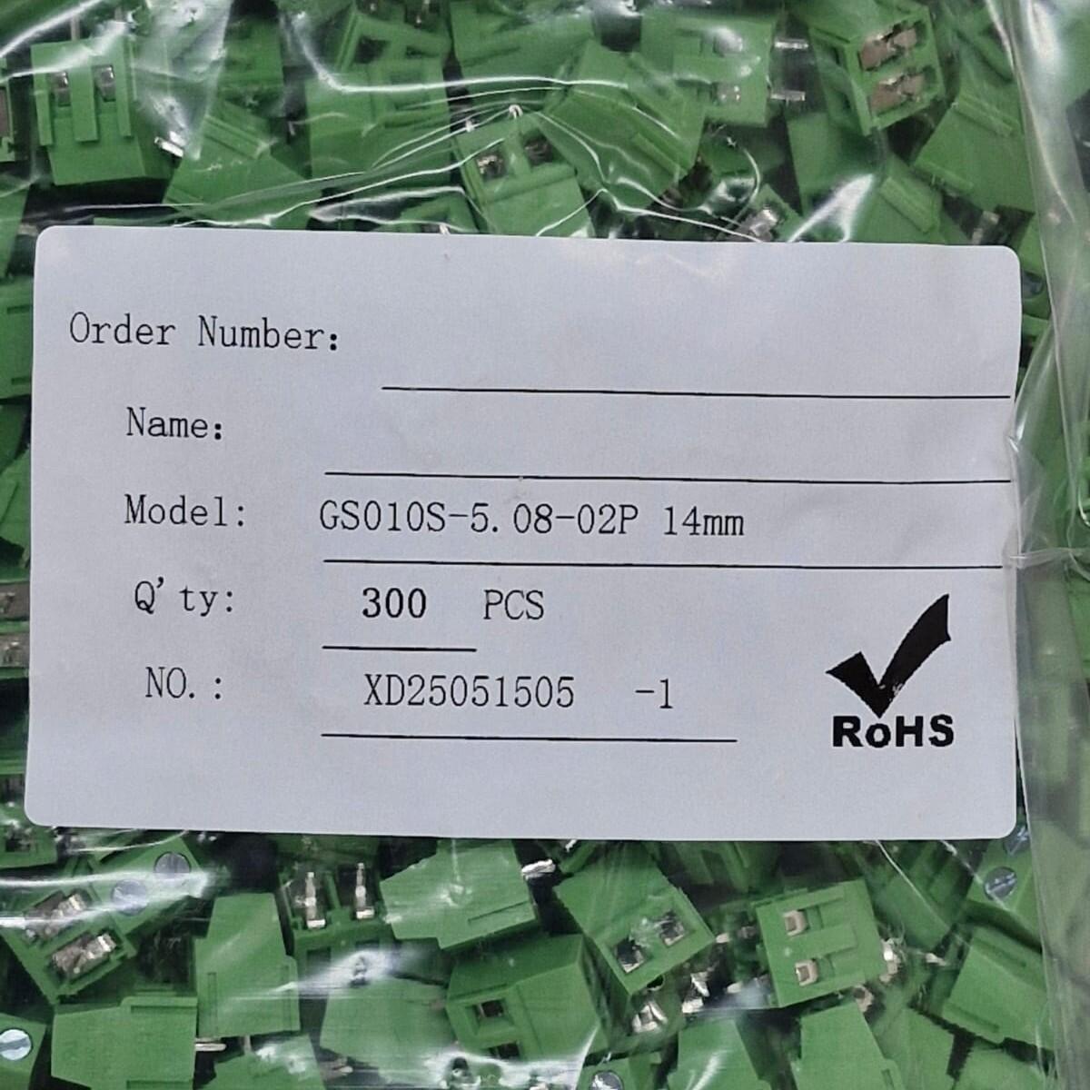 kit com 300x Conector Borne 2 Vias 5.08mm GS010S-5.08-02P para Placa PCB - Imagem 4