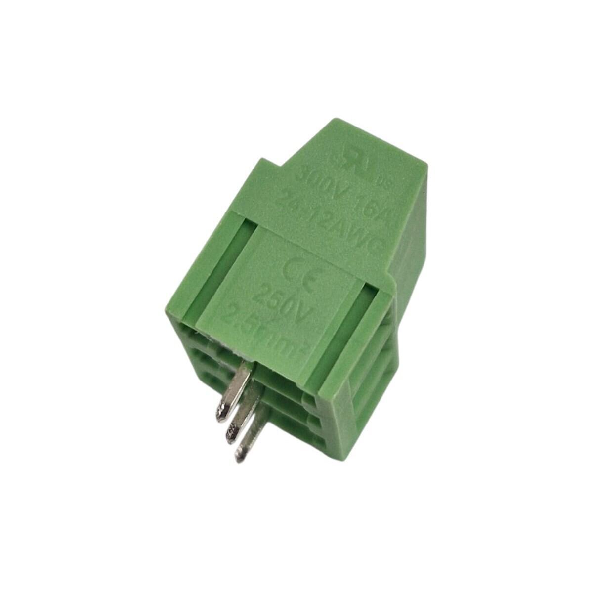 Kit com 300x Conector Borne 3 Vias Macho 180G GS010S-5.08-03P 14mm Verde - Imagem 2