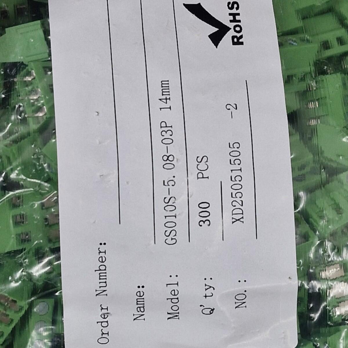 Kit com 300x Conector Borne 3 Vias Macho 180G GS010S-5.08-03P 14mm Verde - Imagem 4