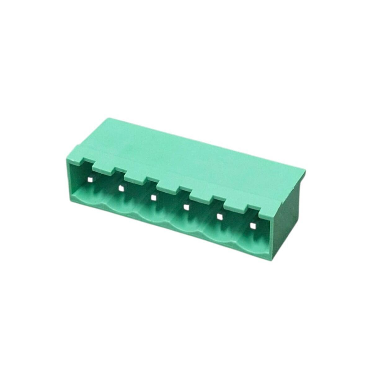Kit com 200x Conector Borne 6 Vias Macho 180G GSP001VC-5.08-06P Verde - Imagem 2