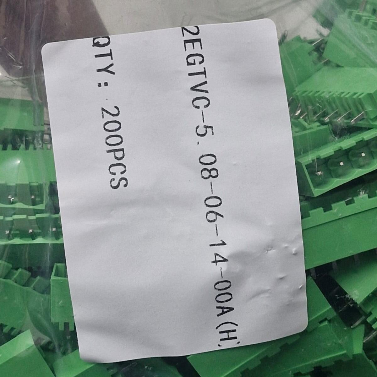 Kit com 200x Conector Borne 6 Vias Macho 180G GSP001VC-5.08-06P Verde - Imagem 4