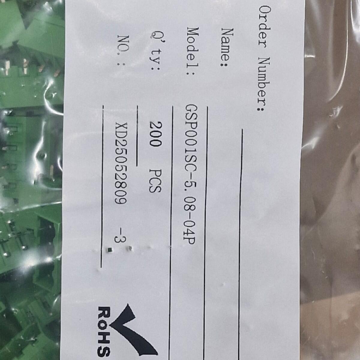 Kit com 200x Conector Borne 4 Vias Macho GSP001SC-5.08-04P Verde - Imagem 4