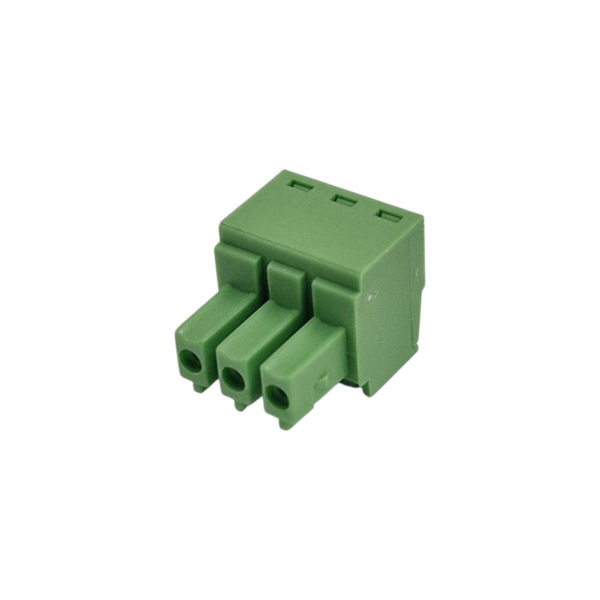 Kit com 300x Conector Borne 3 Vias Femea 180G GSP002-3.81-03P-4A Verde - Imagem 2