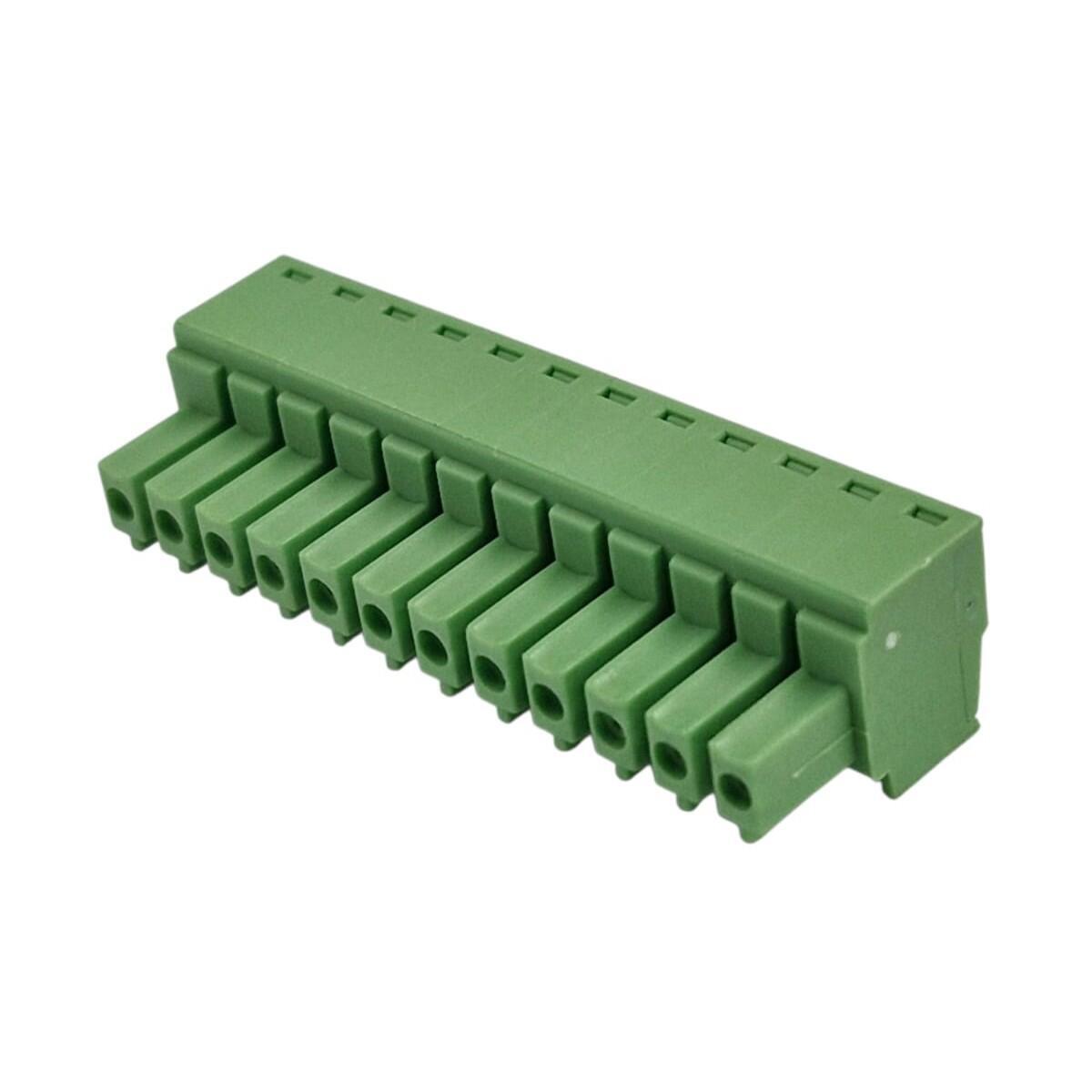 Kit com 50x Conector Borne 12 Vias Femea 180G GSP002-3.81-12P-4A Verde - Imagem 2