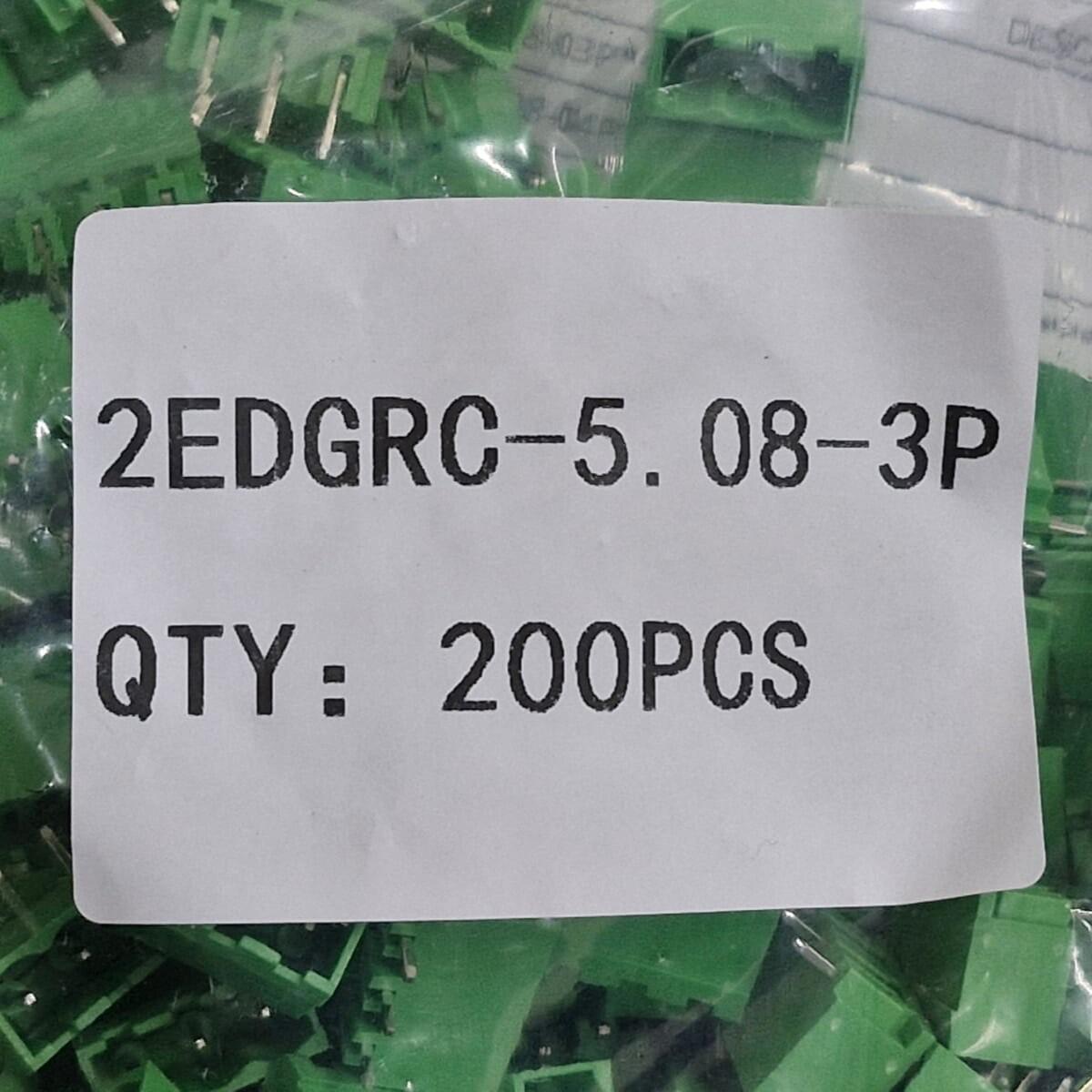 Kit com 200x Conector Borne 3 Vias Macho 90G 2EDGRC-5.08-03P Verde - Imagem 4