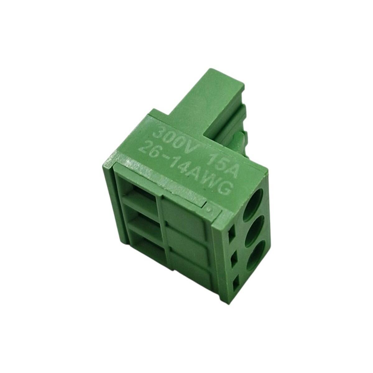 Kit com 200x Conectores Borne 3 Vias Femea 90G 2EDGK-5.08-03P Verde - Imagem 2