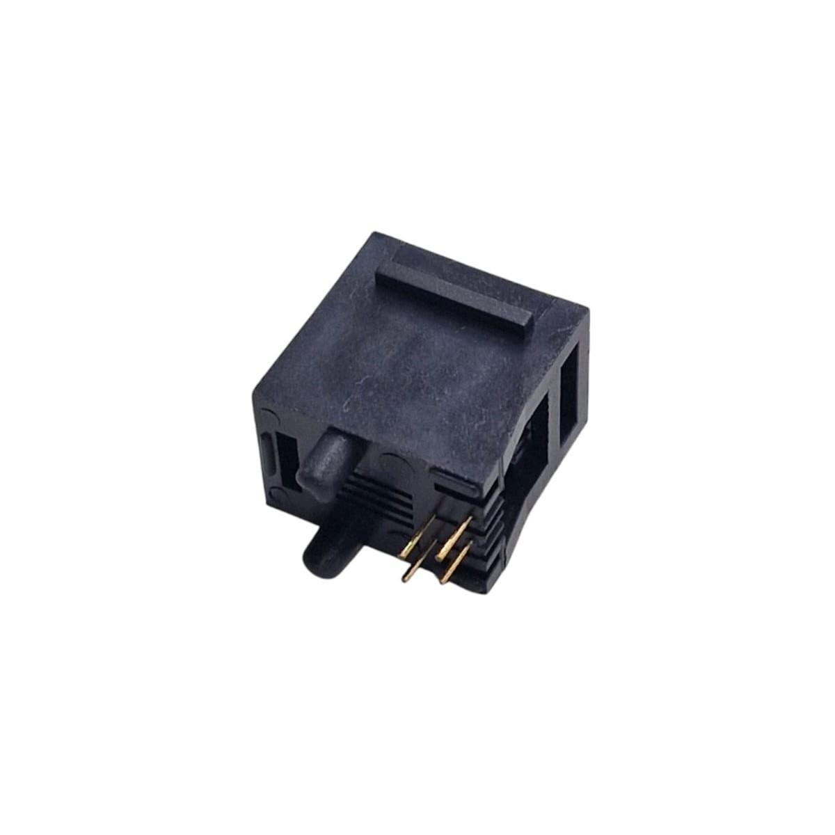 Kit com 10x Conector RJ12 4P4C Fêmea para Placa de Circuito Impresso (PCB) - Imagem 2