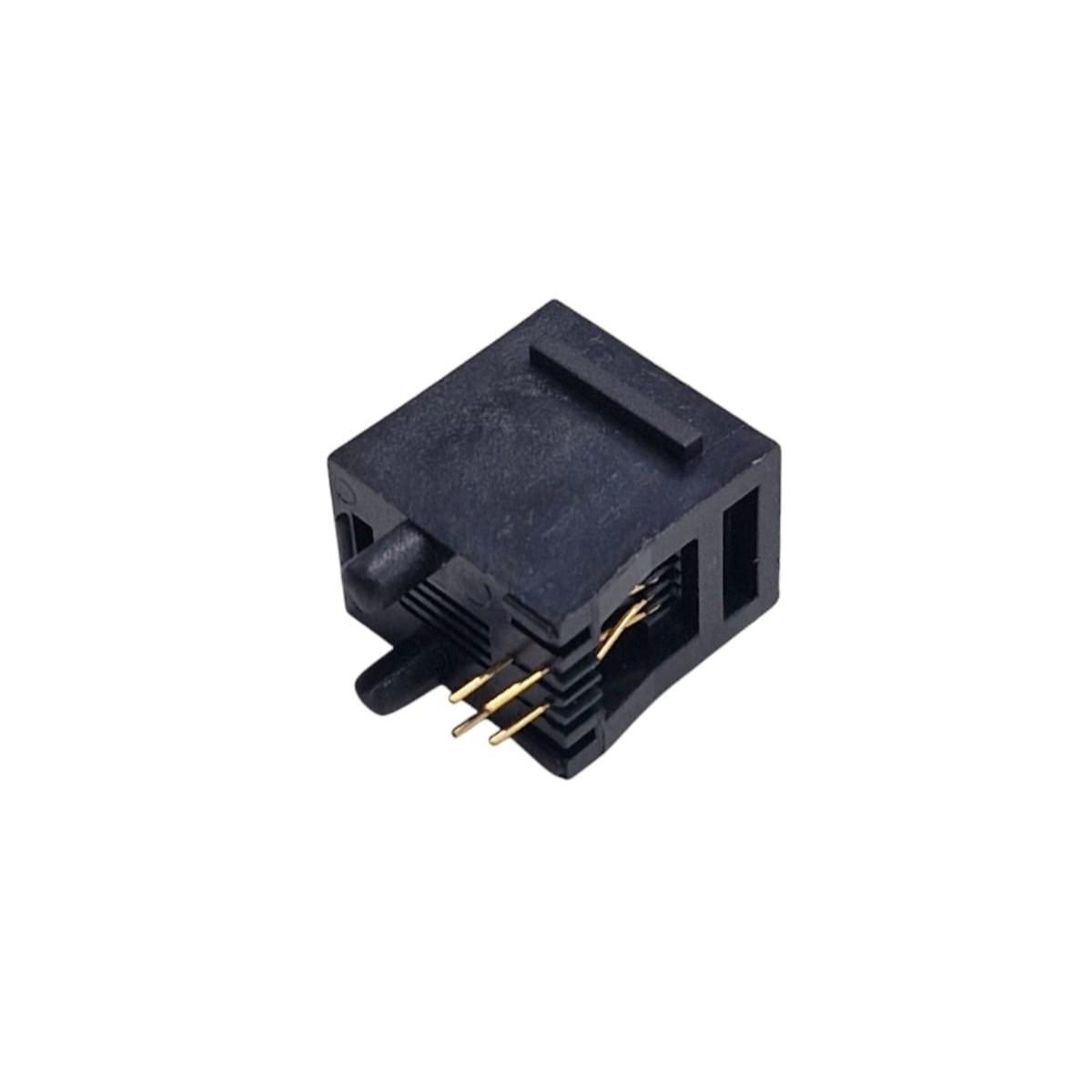 Kit com 10x Conector RJ12 4P4C Fêmea para Placa de Circuito Impresso (PCB) - Imagem 3