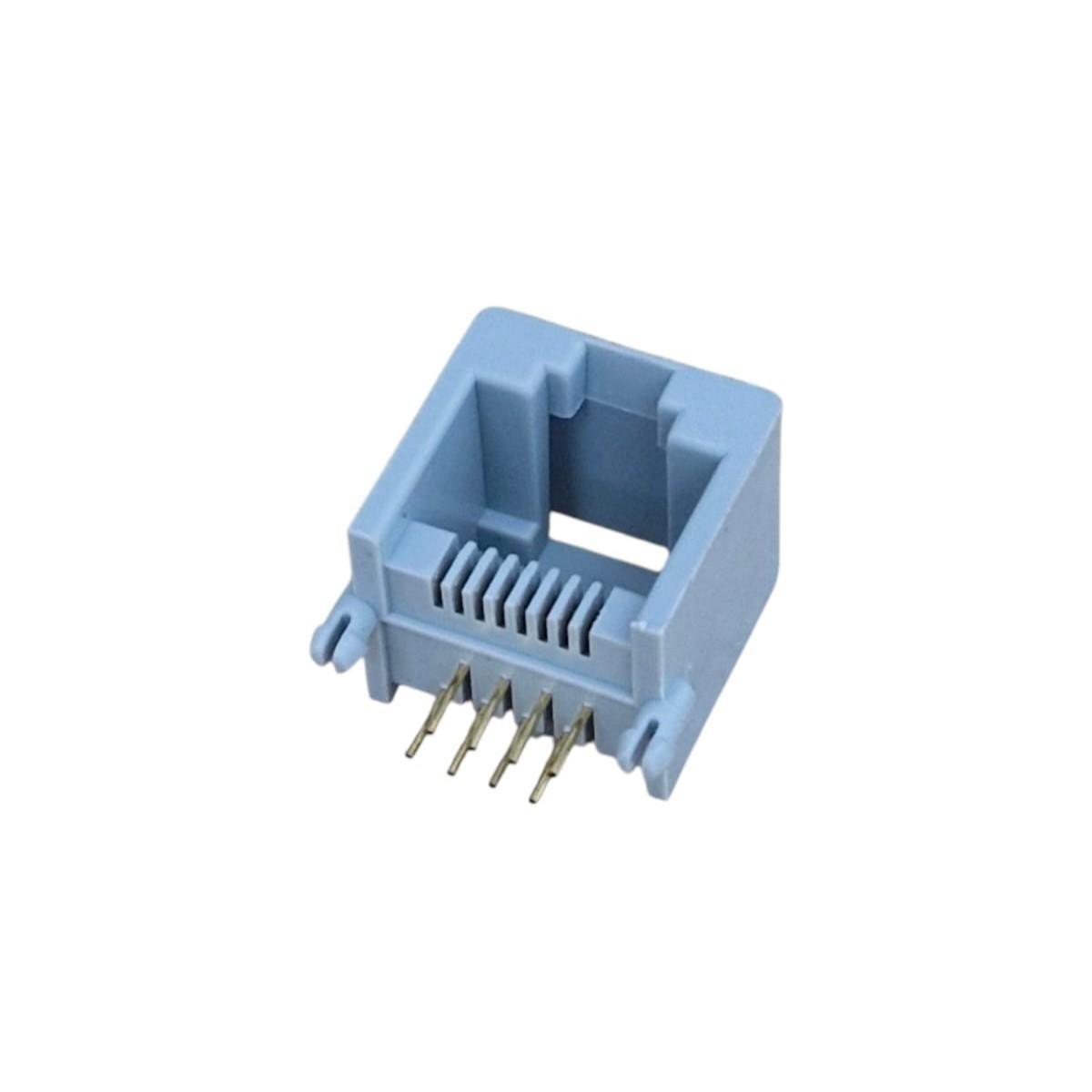 Kit com 10x Conector RJ45 Fêmea 8P8C 90 Graus para Placa PCB - Cinza - Imagem 2