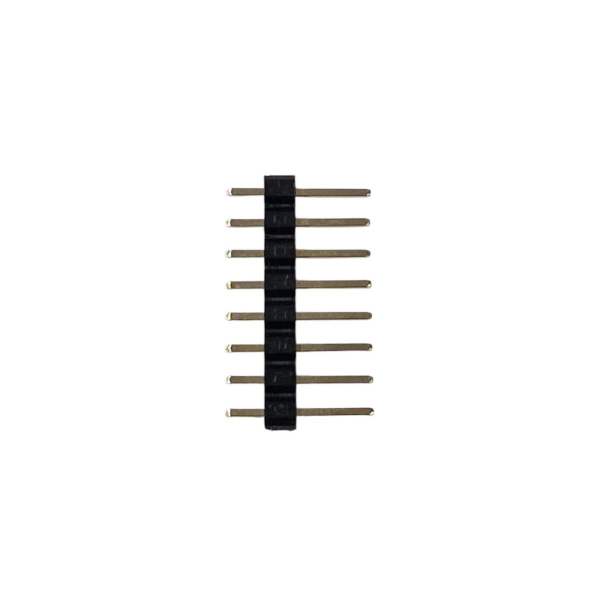 Kit com 50x Barra de Pinos 1x8 Reta Dourada 2,54mm - Imagem 2