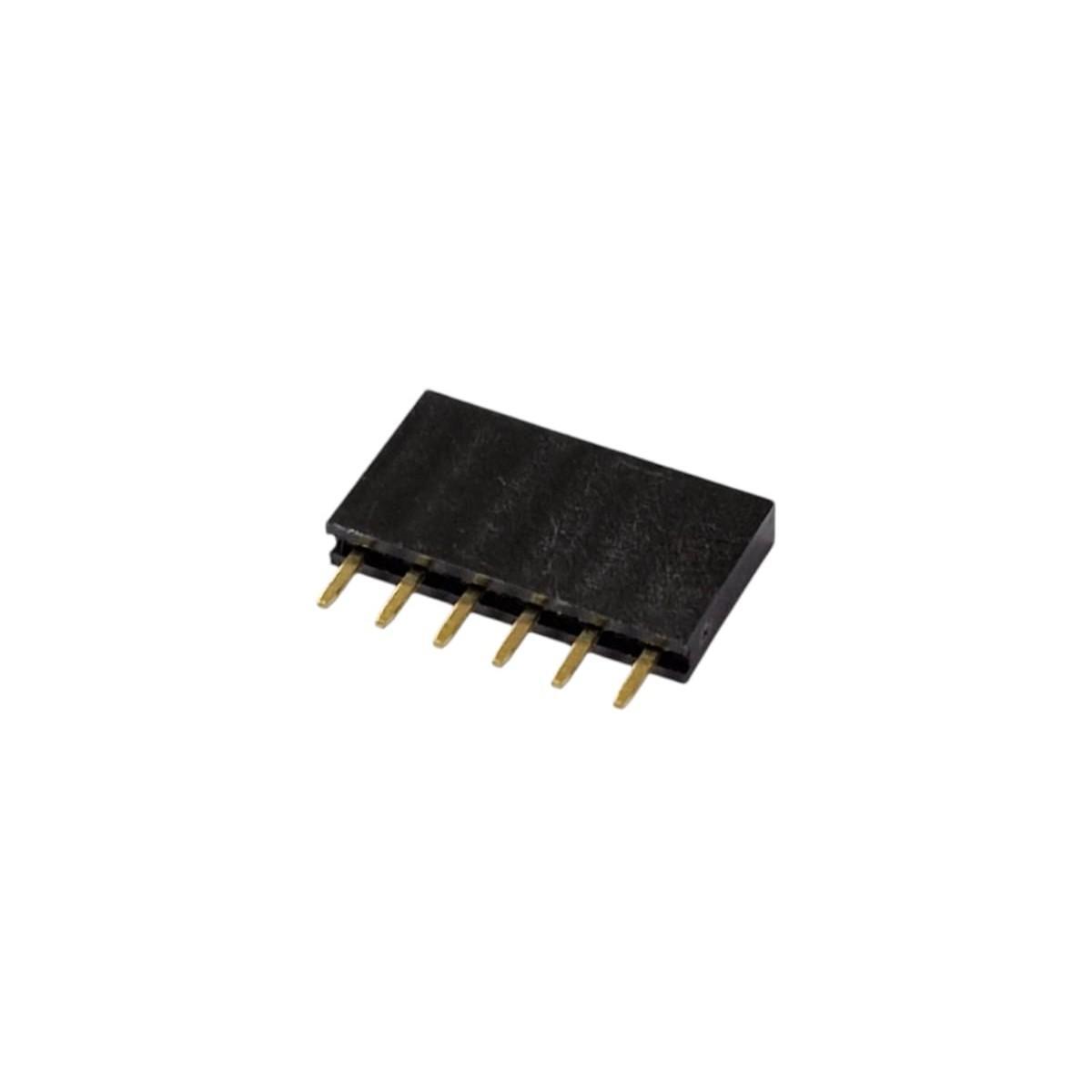 Kit com 50x Conector Barra De Pinos Macho 1x6 Vias 2,54mm 180 Graus - Imagem 2