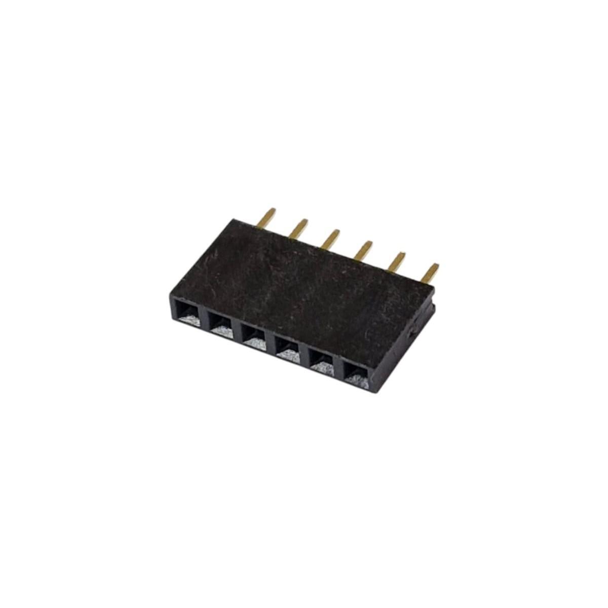 Kit com 50x Conector Barra De Pinos Macho 1x6 Vias 2,54mm 180 Graus - Imagem 3