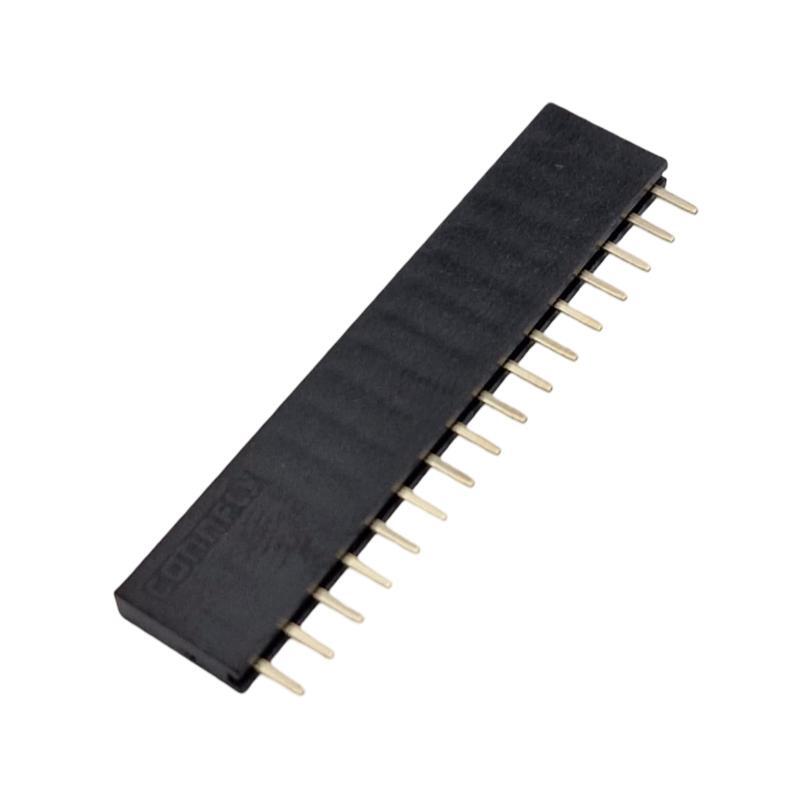 Kit com 10x Conector Fêmea MCI 1x16 DS1023-1 180G Reto Passo 2,54mm 16 Vias - Imagem 3