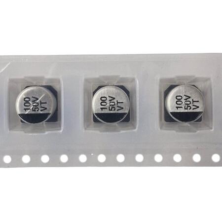 Kit com 100x Capacitor Eletrolítico SMD 100uF 50V 8x10,5mm VT1H01MF105