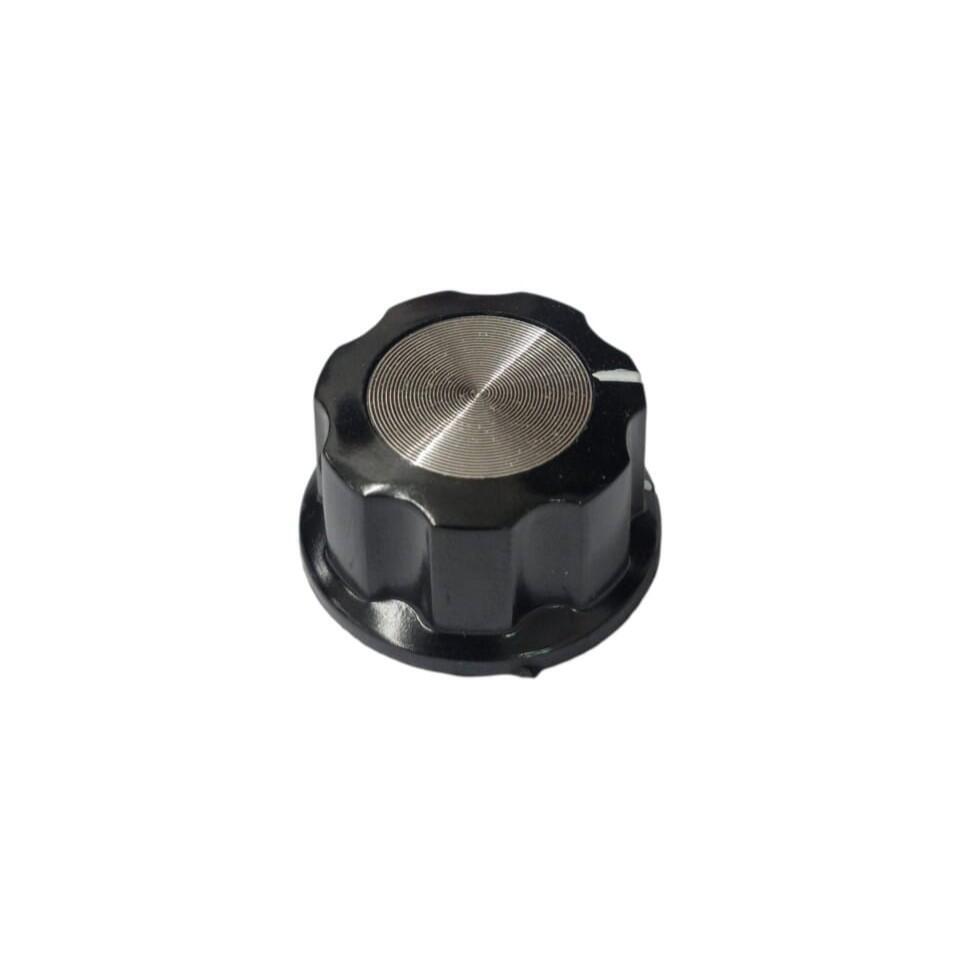 BOTÃO KNOB BAQUELITE PADRÃO BOSS PRETO 6MM C/ PARAFUSO 26,5X15MM MF-A03***