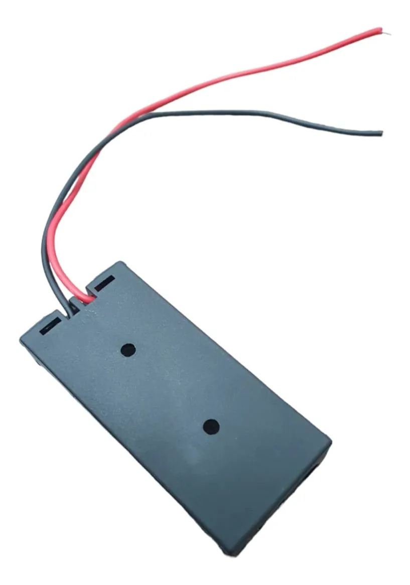 Kit com 10x Suporte P/ 2 Pilhas Palito Aaa Tipo Canoa Preto - Imagem 2