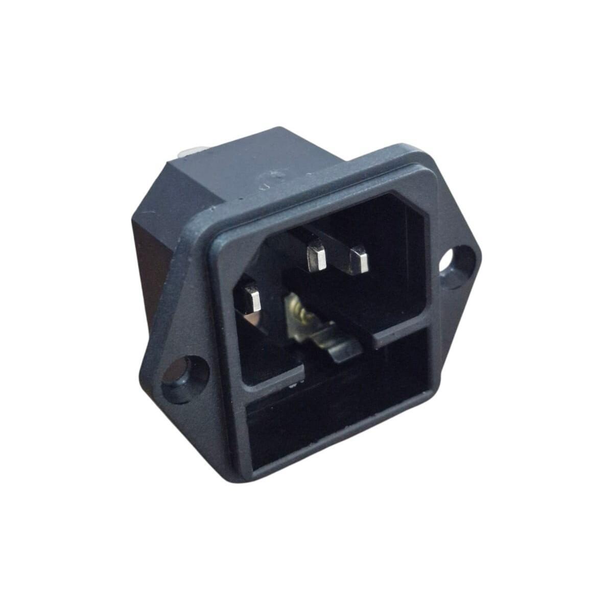 Kit com 10x Tomada De Força Tripolar Macho As-07 C/ Porta Fusivel Preto - Imagem 4