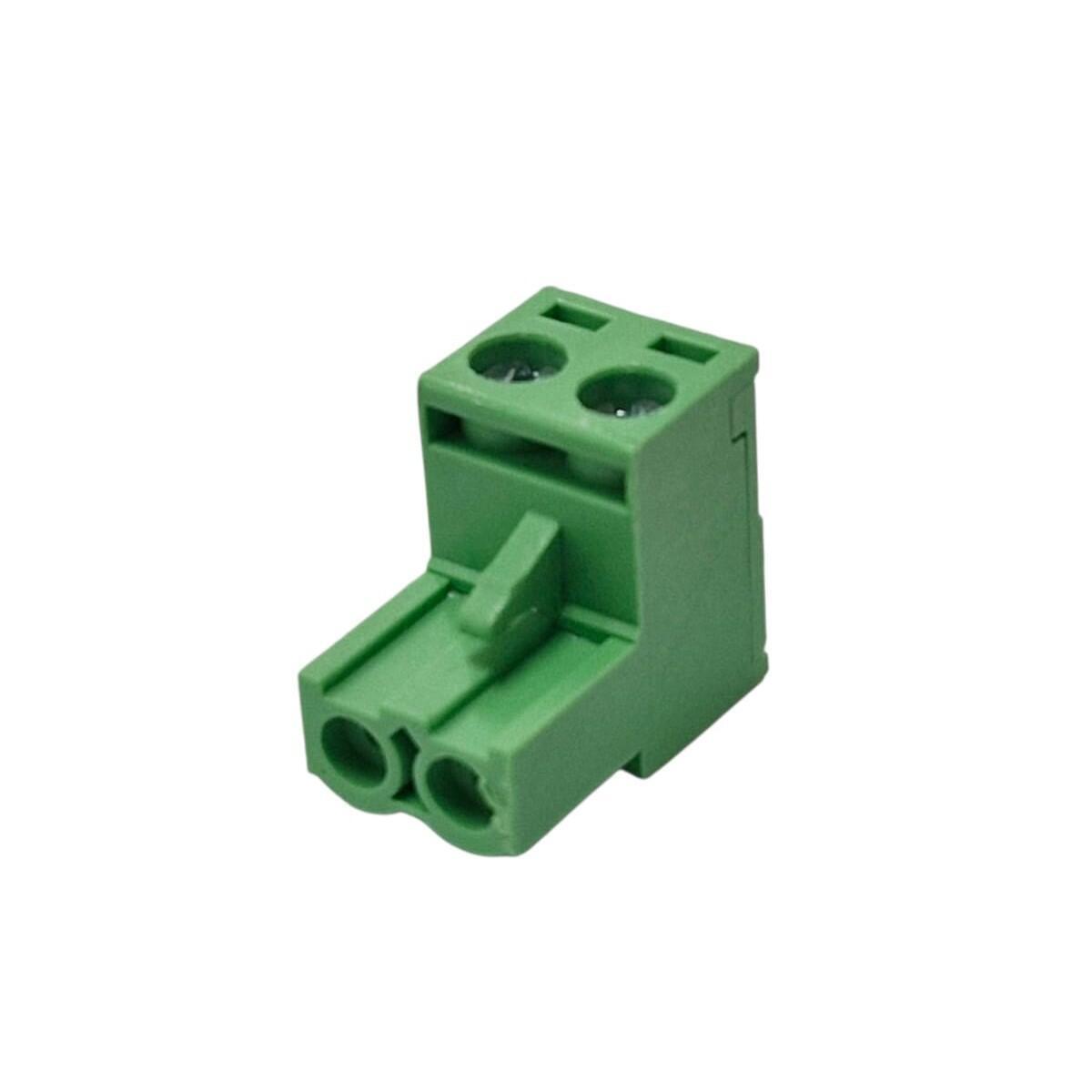 Kit com 200x Conector Borne 2 Vias Femea 90G 2EDGK-5.08-02P Verde - Imagem 2