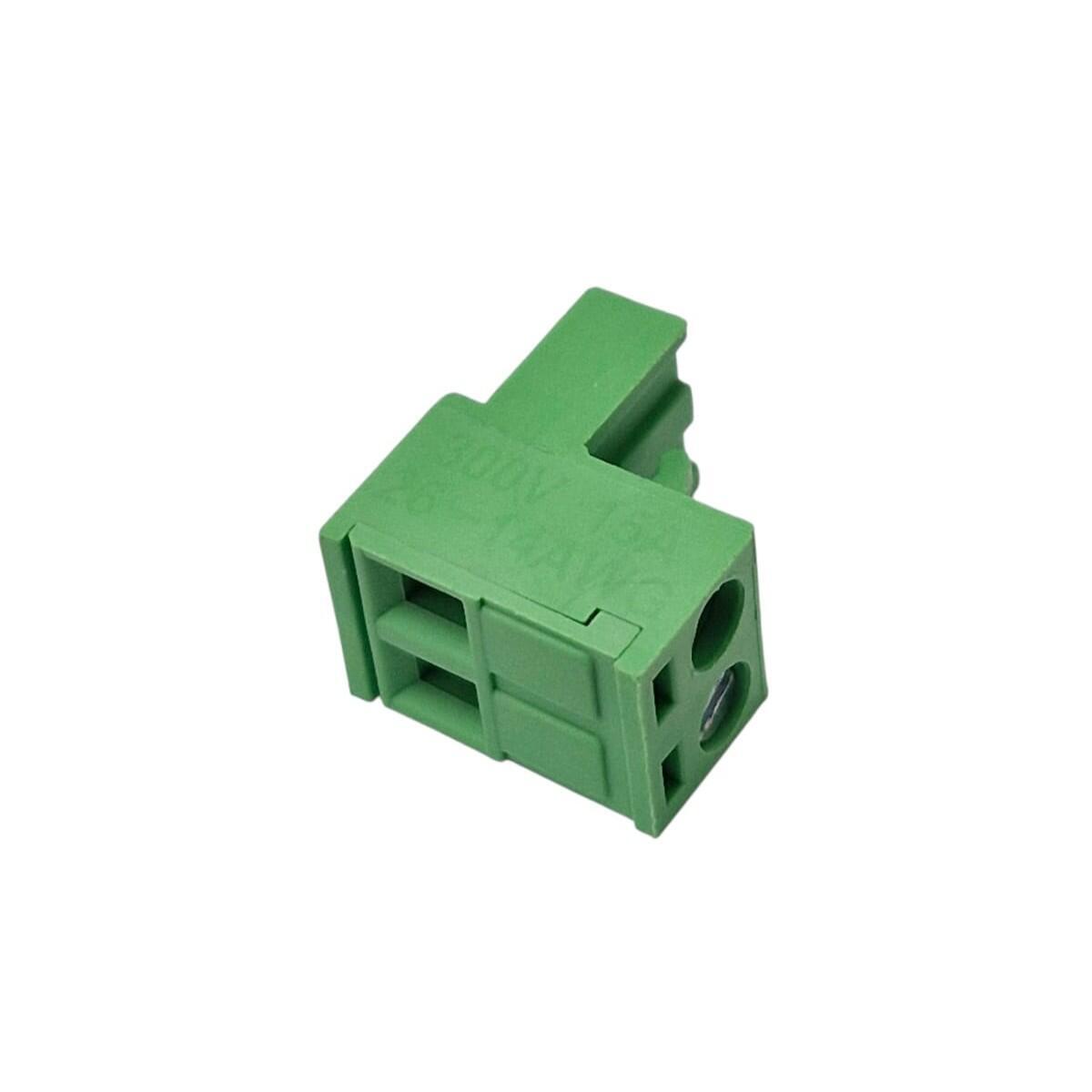 Kit com 200x Conector Borne 2 Vias Femea 90G 2EDGK-5.08-02P Verde - Imagem 3